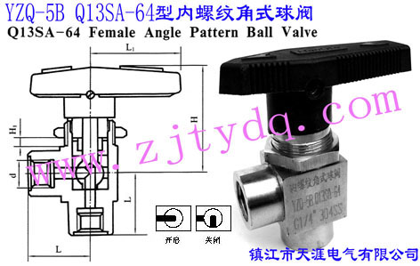 YZQ-5B Q13SA-64̓(ni)ݼyʽyYZQ-5B Q13SA-64 Female Angle Pattern Ball Valve